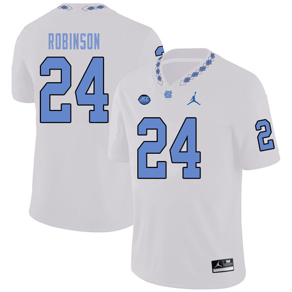 Jordan Brand Men #24 Malik Robinson North Carolina Tar Heels College Football Jerseys Sale-White